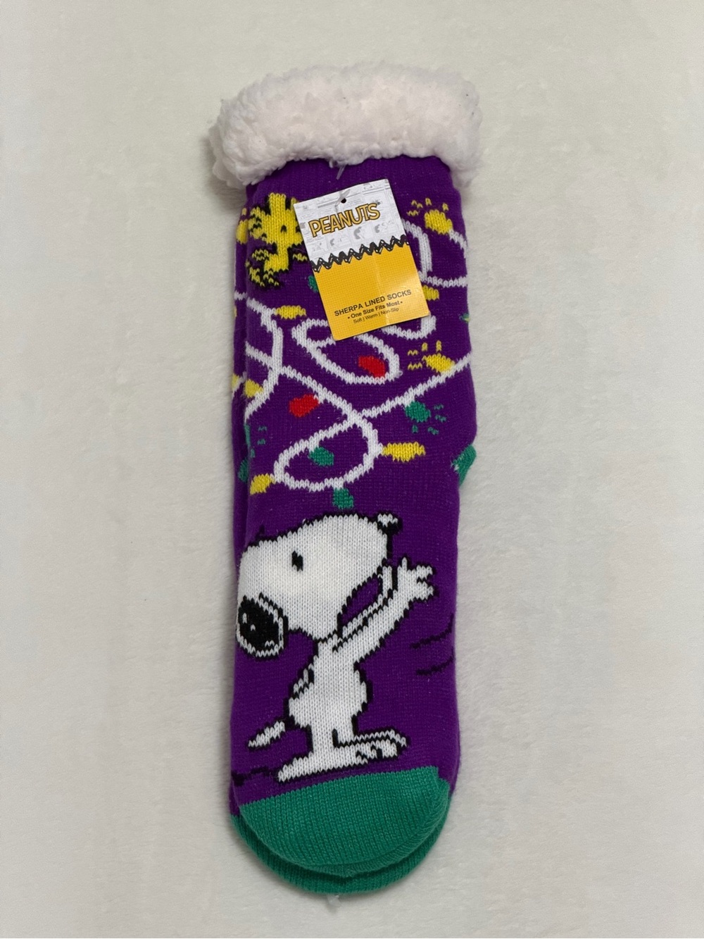 Peanuts Snoopy Sherpa-Lined Christmas Socks